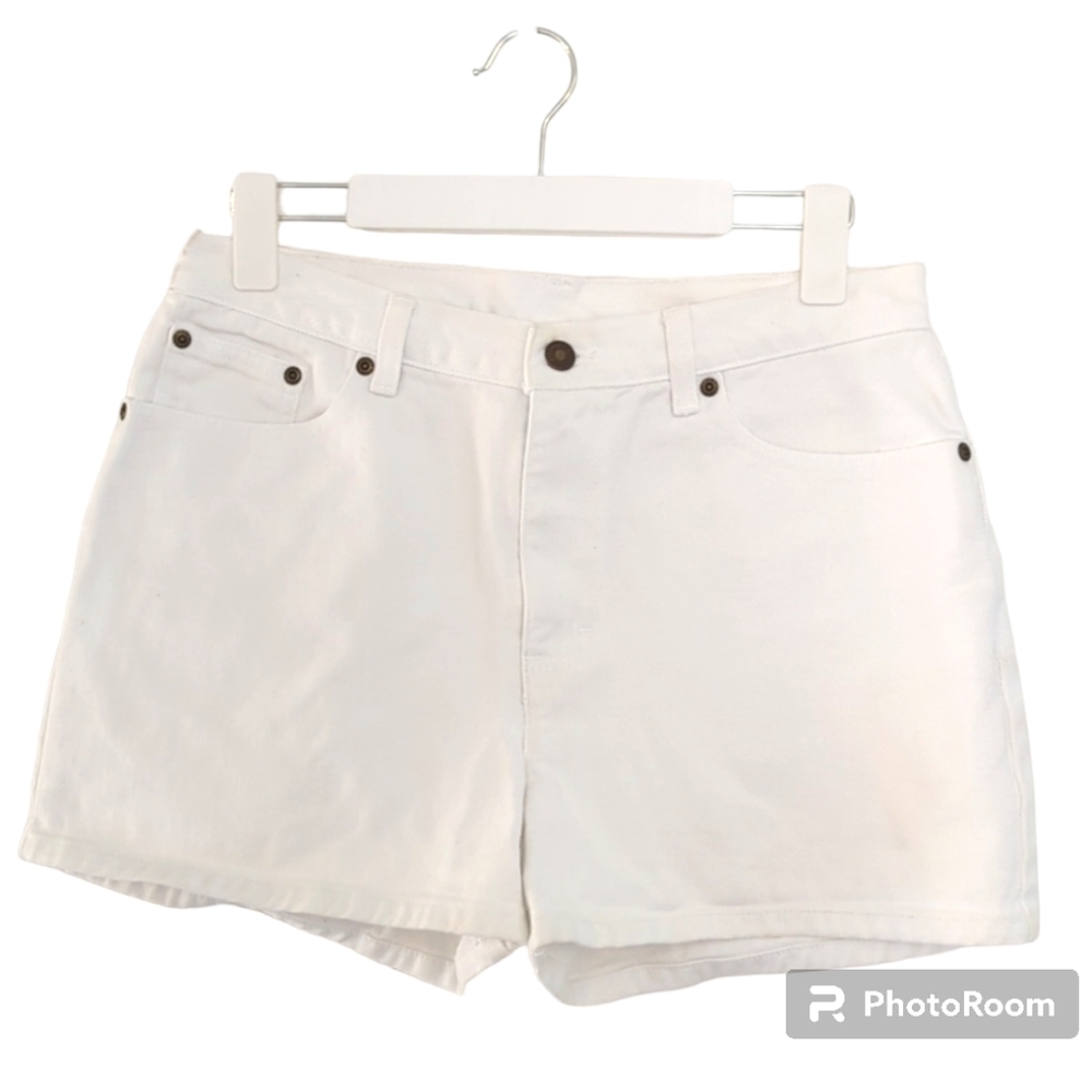 VINTAGE Jeanology White Denim Shorts